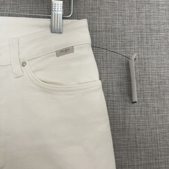 Mavi Niki Jeans Womens 25 Ivory White High Rise Straight Crop Raw Hem New - Picture 8 of 15